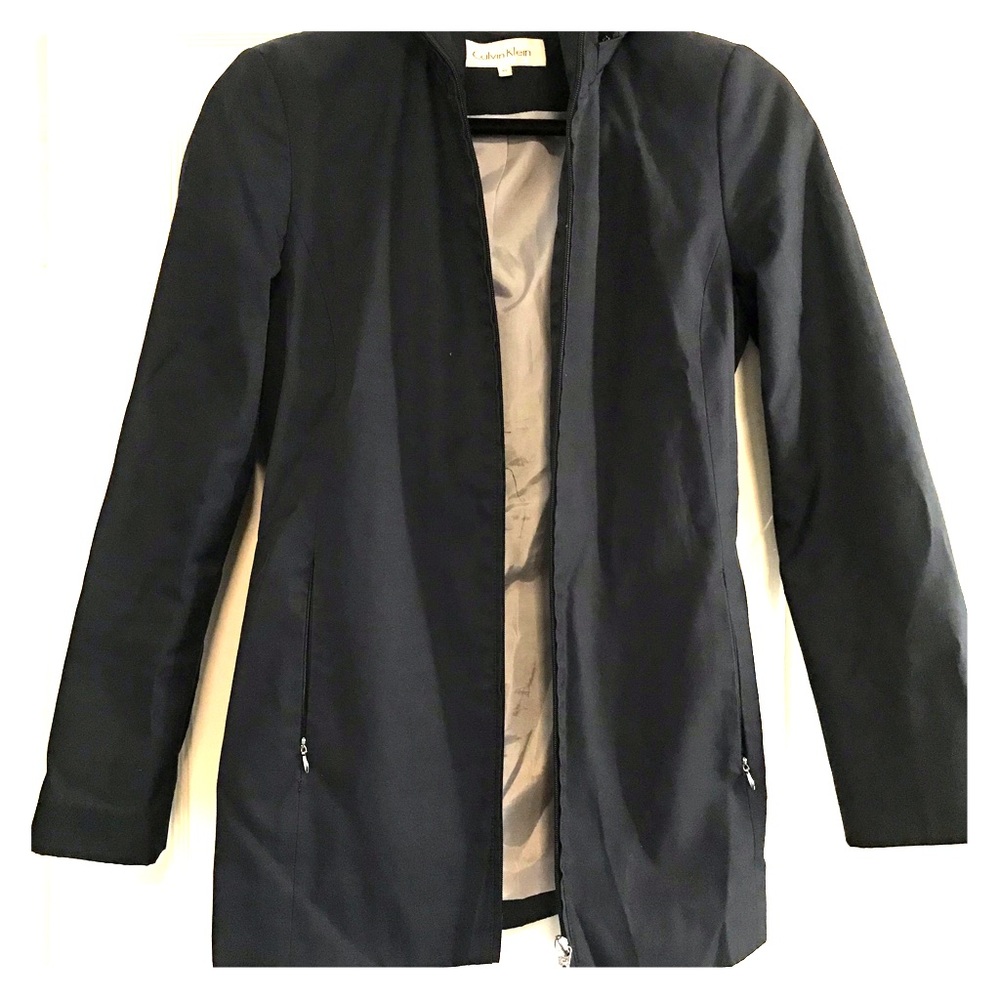 Navy blue CK raincoat